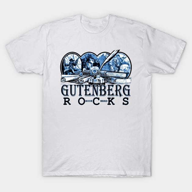 The Ultimate Book Nerd Tee - Gutenberg Rocks T-Shirt by Joaddo